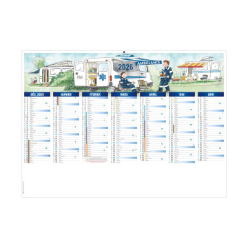 Calendrier bancaire rigide standard 55x40,5 cm marquage 1 couleur