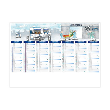 Calendrier bancaire rigide standard 55x40,5 cm marquage 1 couleur