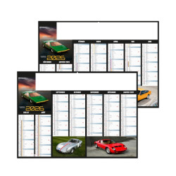 Calendrier bancaire rigide standard 55x40,5 cm marquage quadri