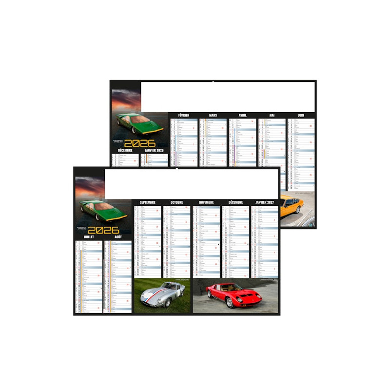 Calendrier bancaire rigide standard 55x40,5 cm marquage quadri