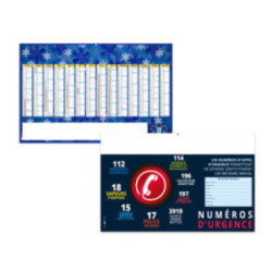 Calendrier bancaire rigide maxi 65x40,5 cm dos carte marq 1 coul