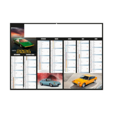 Calendrier bancaire rigide standard 55x40,5 cm marquage 1 couleur