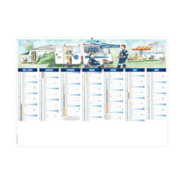 Calendrier bancaire rigide standard 55x40,5 cm marquage 1 couleur