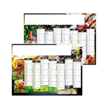 Calendrier bancaire rigide standard 55x40,5 cm marquage 1 couleur