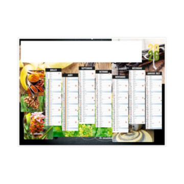 Calendrier bancaire rigide standard 55x40,5 cm marquage 1 couleur