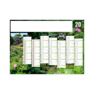 Calendrier bancaire rigide standard 55x40,5 cm marquage 1 couleur