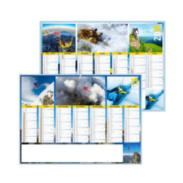 Calendrier bancaire rigide standard 55x40,5 cm marquage 1 couleur