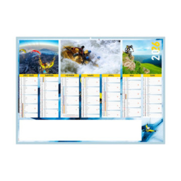 Calendrier bancaire rigide standard 55x40,5 cm marquage 1 couleur