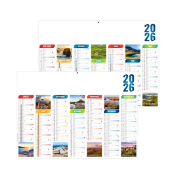 Calendrier bancaire rigide standard 55x40,5 cm marquage 1 couleur