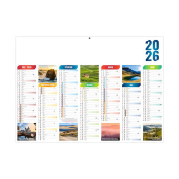 Calendrier bancaire rigide standard 55x40,5 cm marquage 1 couleur
