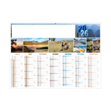 Calendrier bancaire rigide standard 55x40,5 cm marquage 1 couleur