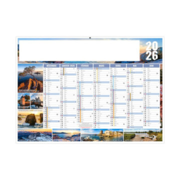 Calendrier bancaire rigide standard 55x40,5 cm marquage 1 couleur