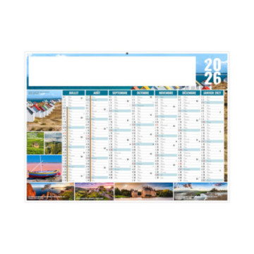 Calendrier bancaire rigide standard 55x40,5 cm marquage 1 couleur