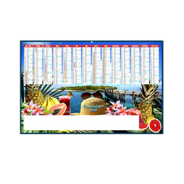 Calendrier bancaire rigide medium 44,5x28,5 cm marquage 1 couleur