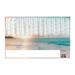 Calendrier bancaire rigide  medium 44,5x28,5 cm marquage quadri