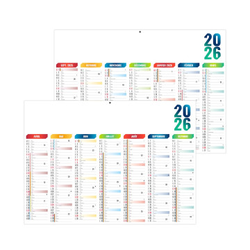 Calendrier bancaire rigide standard 55x40,5 cm marquage 1 couleur