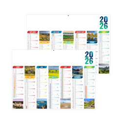 Calendrier bancaire rigide standard 55x40,5 cm marquage 1 couleur