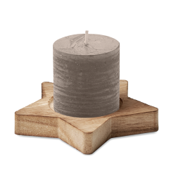 Bougie avec base en bois