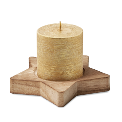 Bougie avec base en bois