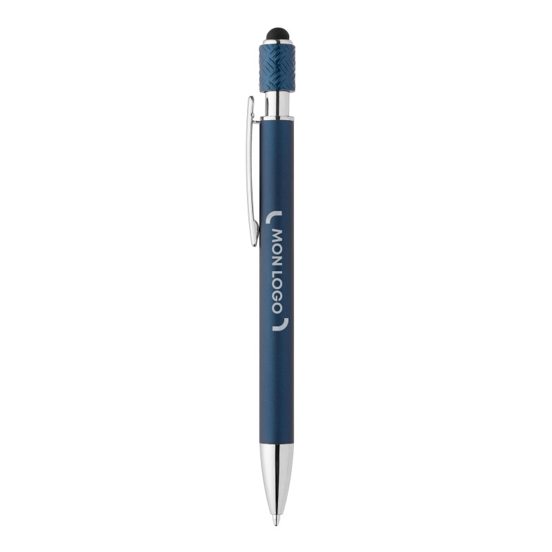 Stylo stylet spinner en aluminium marquage quadri