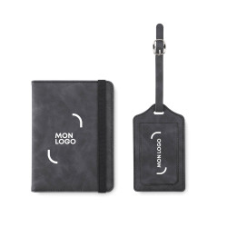 Set porte-passeport et étiquette de bagage