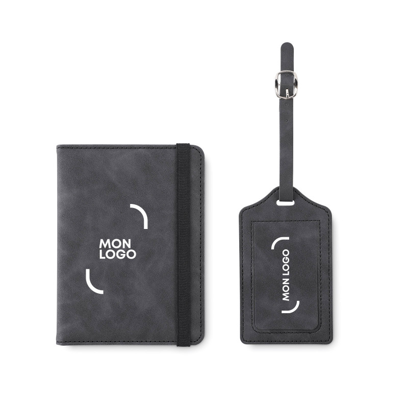 Set porte-passeport et étiquette de bagage