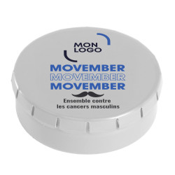 Boîte à bonbons Clic-Clac® marquage Movember inclus
