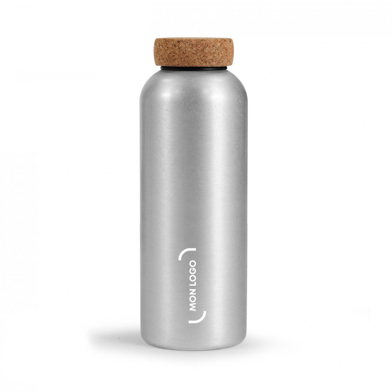 Bouteille 750 mL en aluminium avec bouchon liège