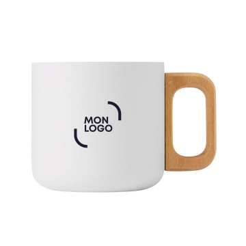 Mug blanc en acier inoxydable à double paroi