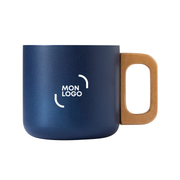 Mug bleu marine en acier inoxydable à double paroi