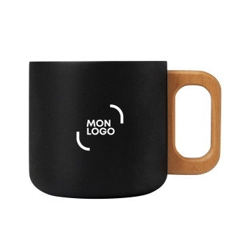 Mug noir en acier inoxydable à double paroi