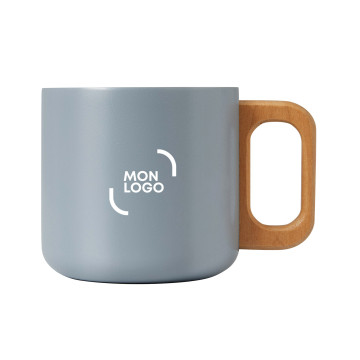 Mug gris en acier inoxydable à double paroi