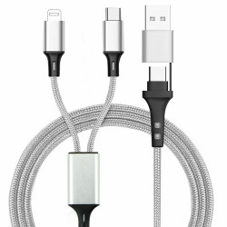 Pack multi-câble 20W et chargeur secteur 15W Akashi® blanc