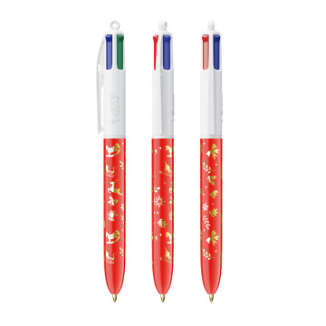 Stylo Bic® 4 couleurs Classique marquage 1 couleur doré/argenté