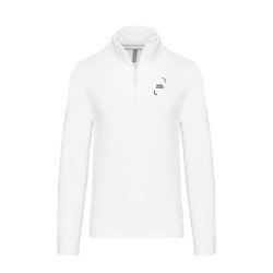 Sweat-shirt homme col zippé Kariban® blanc