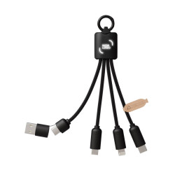 Câble de charge 20W matières recyclées avec logo lumineux SCX®