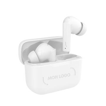 Ecouteurs sans fil blanc avec réduction de bruit Akashi®