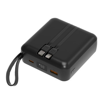 Batterie de secours avec 2 câbles 10000 mAh Akashi® couleur