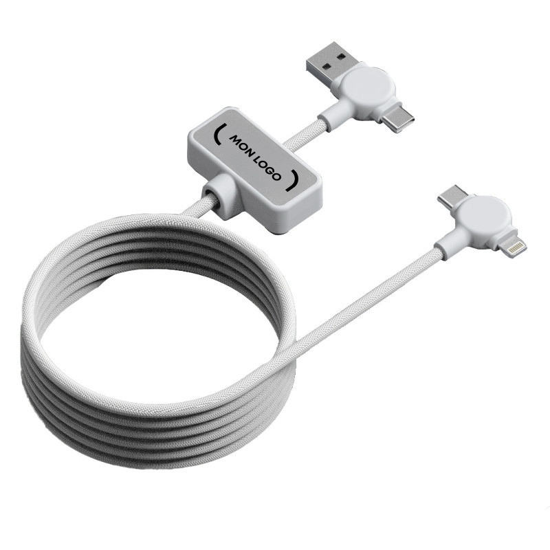 Câble de charge long magnétique 100W blanc Akashi®