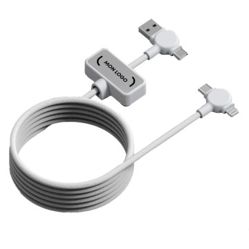 Câble de charge long magnétique 100W blanc Akashi®