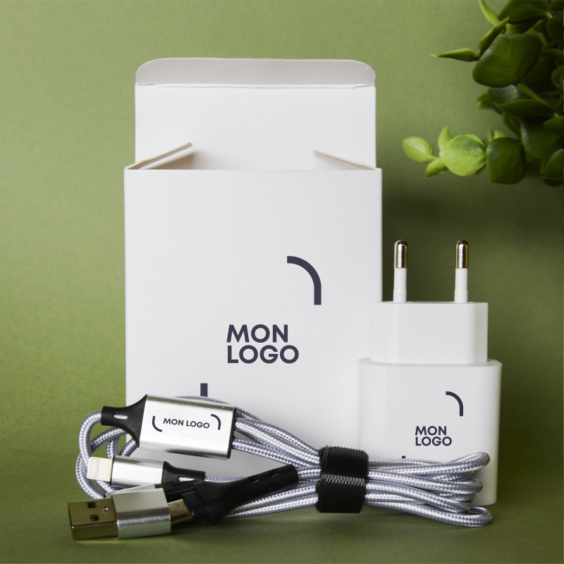 CABLE DE CHARGEMENT 20 W + CHARGEUR - BLANC