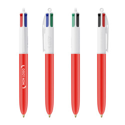 Stylo Bic® 4 couleurs Classique marquage 1 couleur doré/argenté