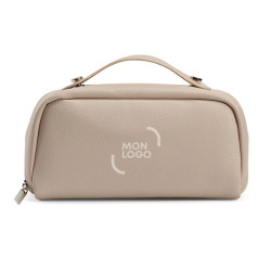 Trousse de toilette en cuir recyclé