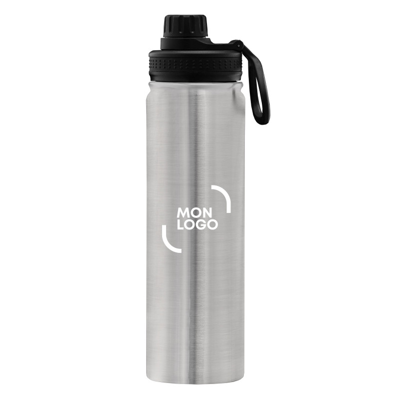 Bouteille isotherme 710 mL en acier inoxydable marquage sérigraphie