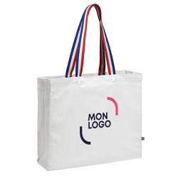 Sac coton couleur soufflets anses tricolores 180g/m² Ubag®