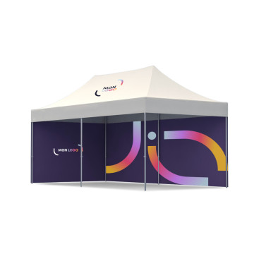 Tente pliable en aluminium avec murs et porte  6 x 3 m