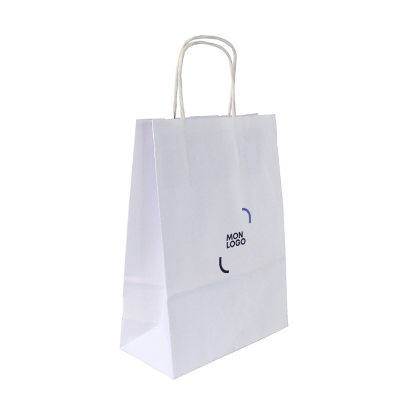 Sac kraft blanc biodégradable  90 g/m² 18 x 8 x 24 cm