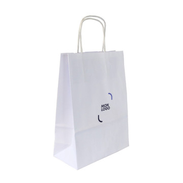 Sac kraft blanc biodégradable  90 g/m² 18 x 8 x 24 cm