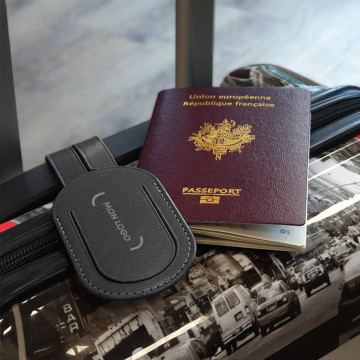 Etiquette bagage Akashi® en cuir recyclé