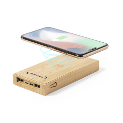 Batterie de secours solaire 10000 mAh en bambou FSC